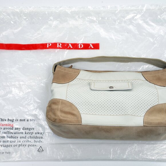 Prada Sport (Linea Rossa) Calf Leather and Suede Shoulder Bag - Picture 12 of 13